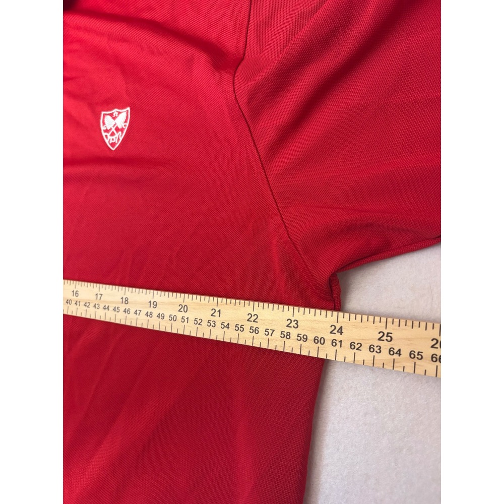 FootJoy Mens Red Performance Pique Golf Polo Shirt Crest Logo Large - Picture 5 of 8